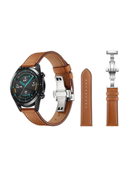 Perfii Stylish Replacement Band for Huawei Watch GT/GT 2 46mm, Brown