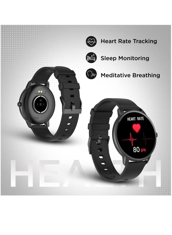 Full Touch Screen 60 Modes Bluetooth Calling Blood Pressure Heart Rate Sleep Monitor Smartwatch, Black