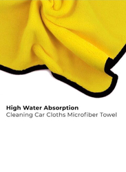 Large Ultrasoft Thick and Quick Drying Microfiber Car Cleaning Towel, Yellow/Grey