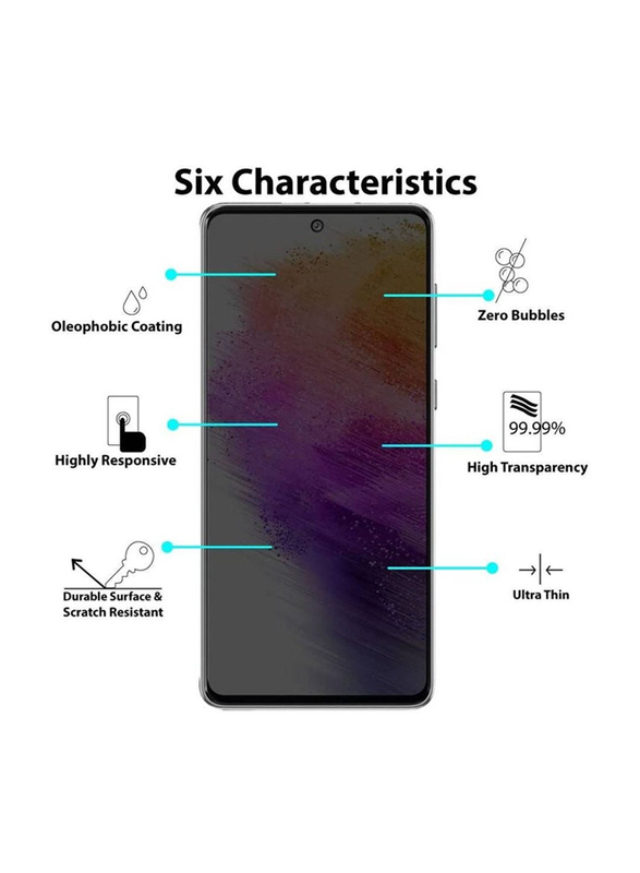 Samsung Galaxy A02S Anti Scratch Bubble Free Privacy Tempered Glass Screen Protector, Black