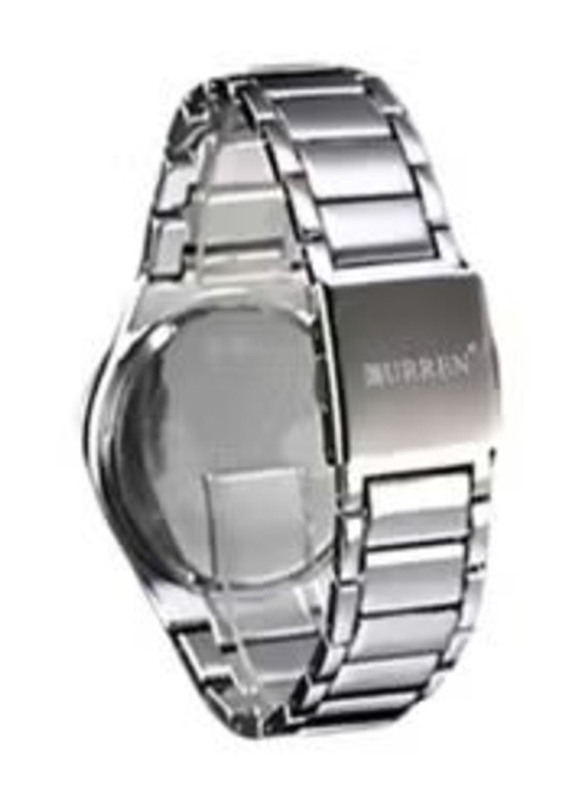 Curren Analog Watch for Men with Stainless Steel Band, Water Resistant, 8106, Black-Silver