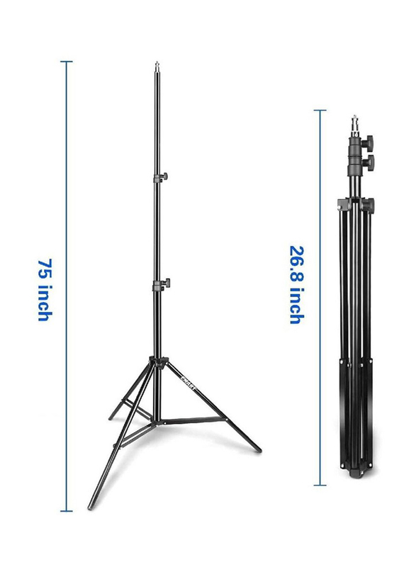 Professional Aluminium Adjustable Photography Light Tripod Stand, Black