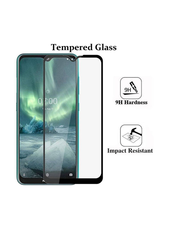 Nokia 7.2 3D Curved Tempered Glass Screen Protector, Clear/Black