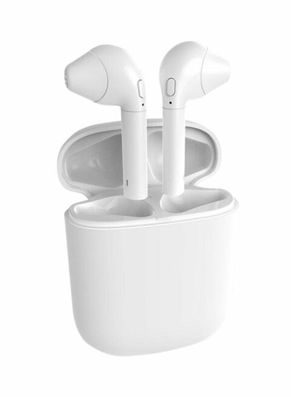 Wireless/ Bluetooth In-Ear Noise Cancelling Earphones with Charging Dock, White