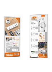 Ldnio SC5006 4 Sockets & 4 USB EU Plug Power Socket, White