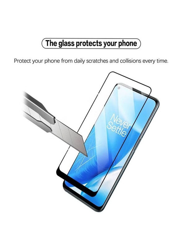 OnePlus n200 Protective 5D Full Glass Screen Protector, Clear/Black