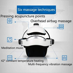 Electric Multifunctional Massage Helmet with Heat, One Size, White