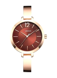 Curren Analog Watch for Women with Stainless Steel Band, Water Resistant, 9012, Gold-Rose Gold