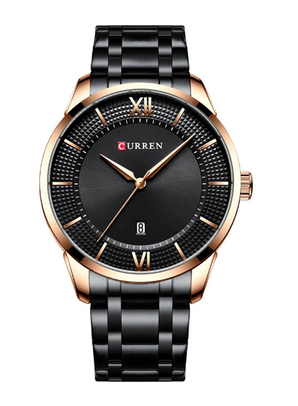 Curren Business Analog Watch for Men with Stainless Steel Band, Water Resistant, J4117-2-KM, Black