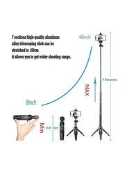 K20 Integrated Tripod BT 4.0 Wireless Selfie Stick for Smartphone, Black