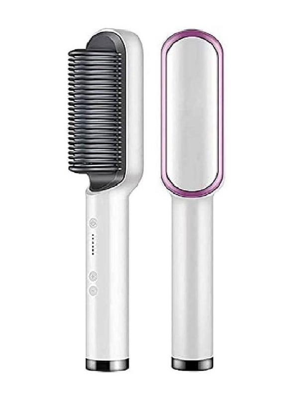 Xiuwoo Professional 2-in-1 Hair Straightener Brush With Built In Comb, Multicolour