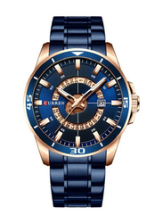 Curren Analog Watch for Men with Stainless Steel Band, 4339, Blue