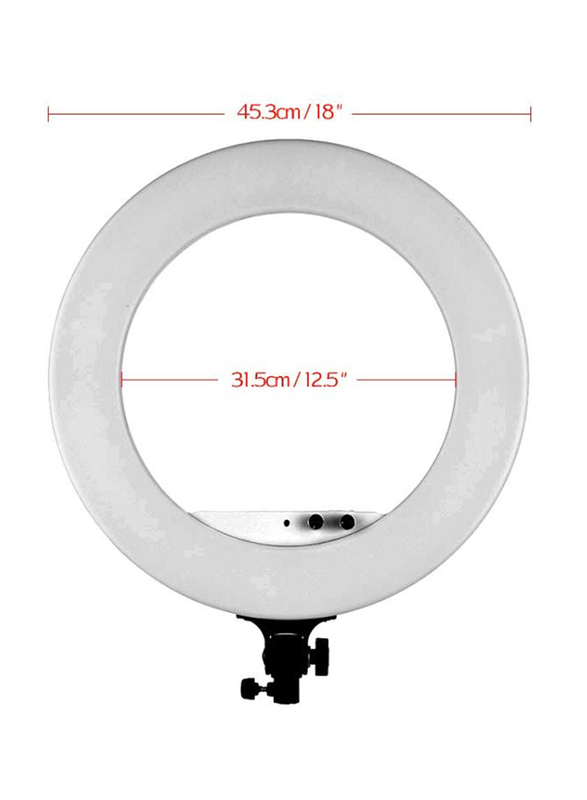 Andoer LED Fill-In Ring Light with Carrying Bag, White/Black