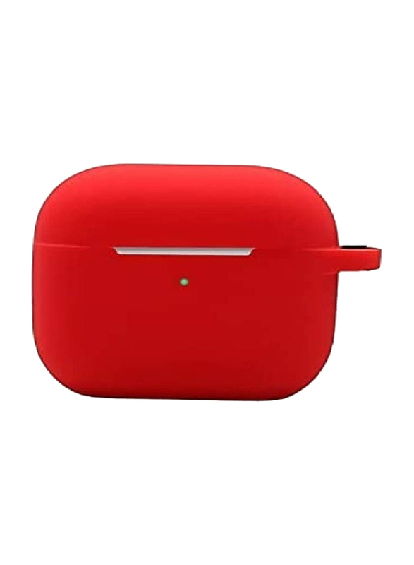 Protective Silicone Case Cover with Keychain for Apple AirPods 3, Red