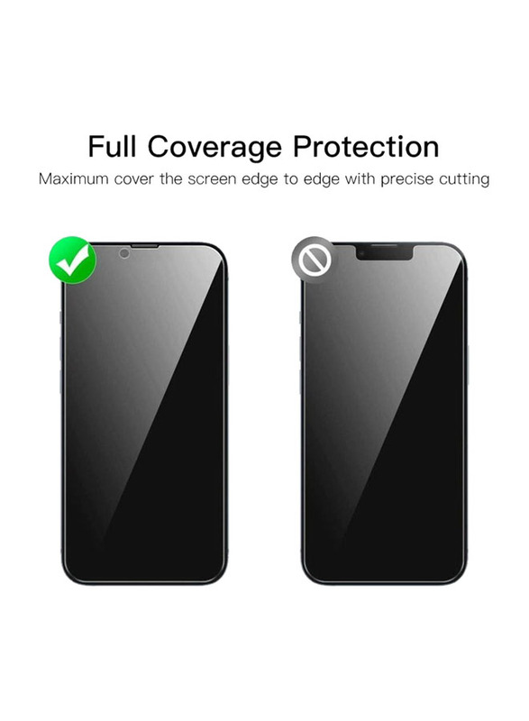 Apple iPhone 14 Plus 2-Piece Anti-Scratch Privacy Tempered Glass Screen Protector, Black