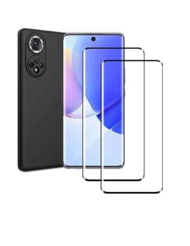 Huawei Nova 9 Anti Scratch Mobile Phone Case Cover with 2 Screen Protector, Black/Clear