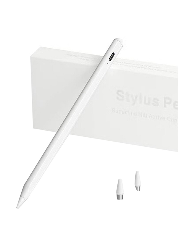 Stylus Rechargeable Pen for Touch Screens, Android & iOS, White