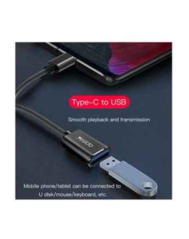 Yesido Super Fast Type-C Data Transmission OTG Cable, USB Type-C Male to USB 3.0 for Smartphones/Tablets, Black