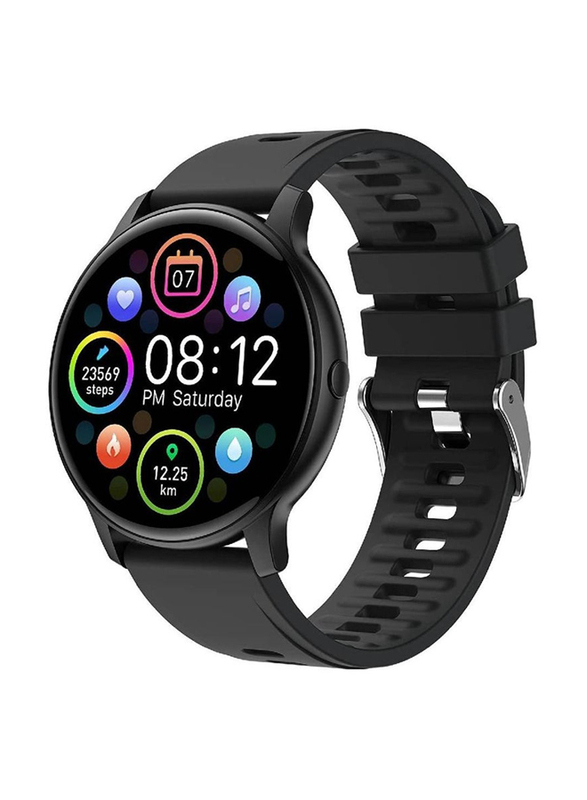 HD Touch Screen Smartwatch with Sleep/Heart Rate Monitor Fitness Tracker, Black