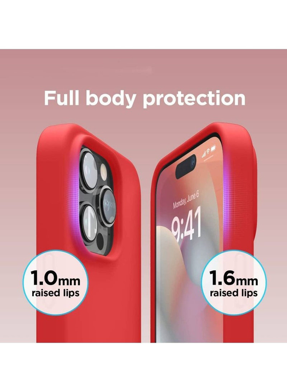 Apple iPhone 14 Pro Max Silicone Shockproof Slim Thin Protective Mobile Phone Case Cover, Red