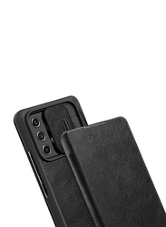 Nillkin Samsung Galaxy A13 4g/5g Qin Leather Mobile Phone Case Cover with Slide Camera Protection, Black