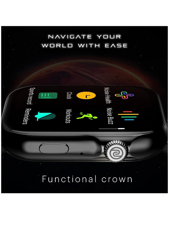 KKmoon Stainless Steel Smartwatch, Full Touch Screen, Bluetooth Calling, Blood Pressure, Heart Rate, Sleep Monitor, Black