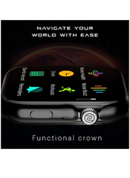 KKmoon Stainless Steel Smartwatch, Full Touch Screen, Bluetooth Calling, Blood Pressure, Heart Rate, Sleep Monitor, Black