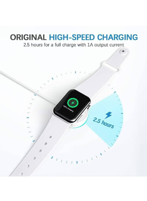 Watch Charger for Apple Watch Series SE/6/5/4/3/2/1, White