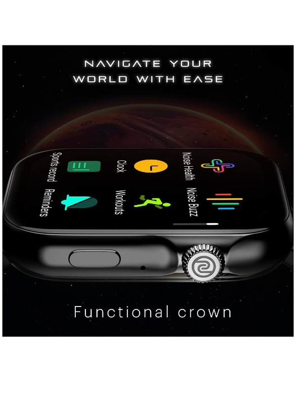 Full Touch Screen Stainless Steel Smartwatch, Bluetooth Calling, Blood Pressure, Heart Rate, Sleep Monitor, Black