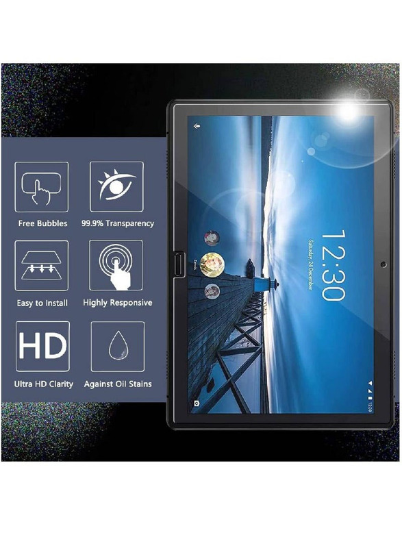 HYX Lenovo Smart Tab P10 9H Hardness HD Anti-Scratch Bubble-Free High-Definition Easy-Installation Tempered Glass Tablet Screen Protector, 2 Pieces, Clear