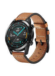 Genuine Leather Replacement Band for Huawei Watch GT2 Pro/GT2e/GT2 46mm/GT Active/ Huawei Watch GT, Brown