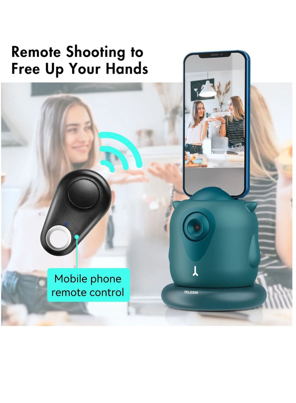 Telesin Little Demon 360-Degree Smart Tracking Camera/Phone Stand, Green