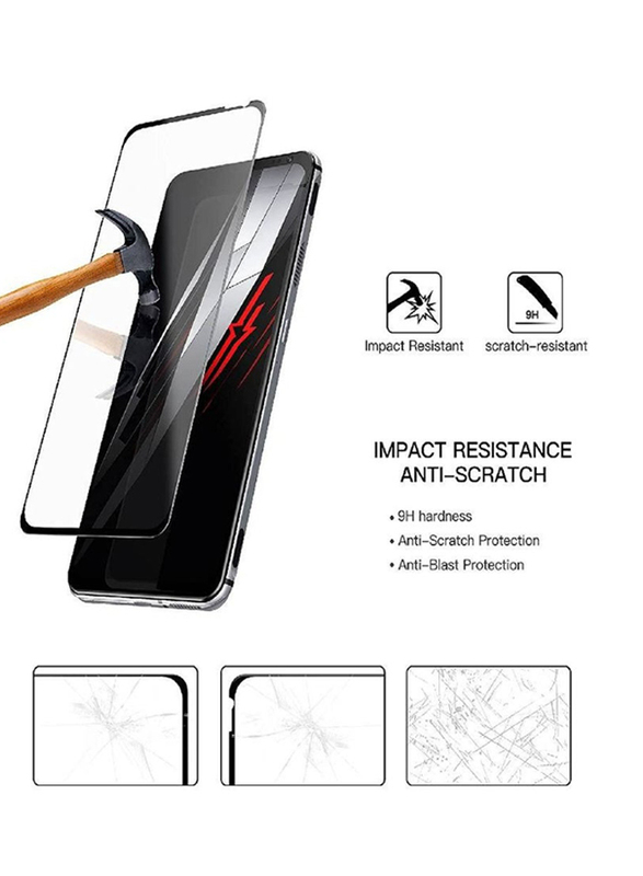 ZTE Red Magic 6 Pro Full Coverage Protector HD Clear Bubble Free Tempered Glass Screen Protector, Clear