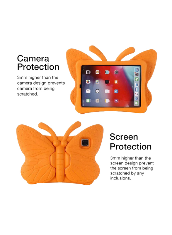 Apple iPad 4th Generation 10.9 2020/iPad Pro 11 2020/2018 Kids EVA Foam Shockproof Kickstand Butterfly Lightweight Mobile Phone Case Cover, Orange