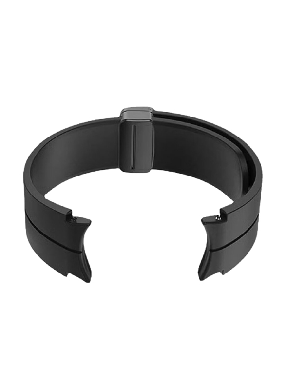Perfii Replacement Silicone Strap with Magnetic Folding Buckle for Samsung Galaxy Watch 6 Classic 47/43mm/5 Pro 45mm/4 Classic 46/42mm/Watch 6/5/4 44/40mm, Black