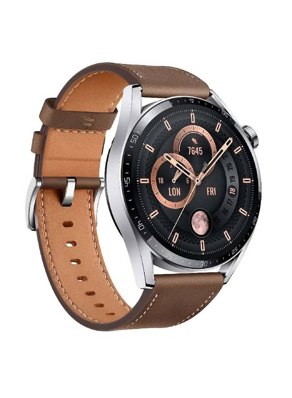 

Generic Replacement Genuine Leather Strap for Huawei Watch GT3 Porsche Design, Brown