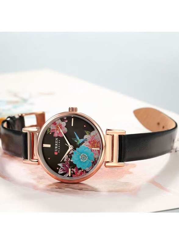 Curren Analog Watch for Women with Alloy Band, Water Resistant, J3813BR-KM, Black-Multicolour