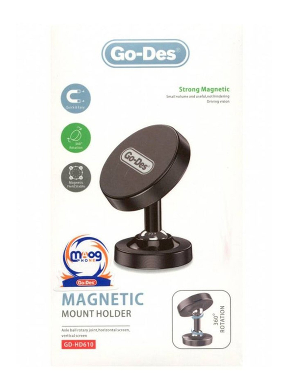 Go-Des Adjustable Dashboard Magnetic Car Phone Holder, Brown