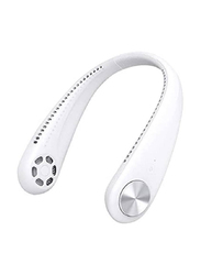 Xiuwoo Angle Adjustable Portable Hand-free Neck Fan with 3 Speeds for Both Outdoor & Indoor Use, White