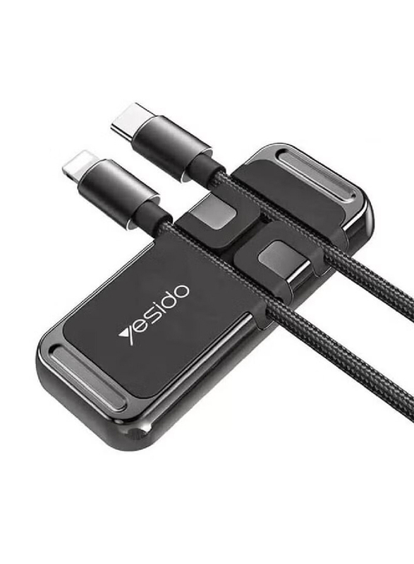 Yesido Mini Zinc Alloy Magnetic Sheet Cable Clip Car Phone Holder, C113, Black