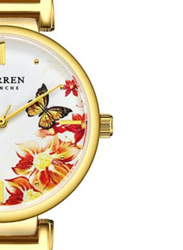 Curren Analog Watch for Women with Stainless Steel Band, Water Resistant, 9053, Gold-Multicolour