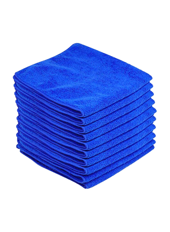 10-Piece Car Cleaning Microfiber Towel, Blue