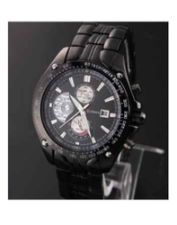Curren Analog Watch for Men with Stainless Steel Band, Water Resistant and Chronograph, J312B, Black