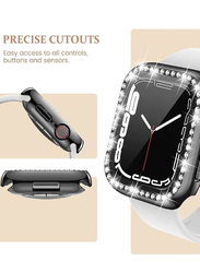 2-Piece Diamond Guard Shockproof Frame Smartwatch Case Cover for Apple Watch 40mm, Clear/Black