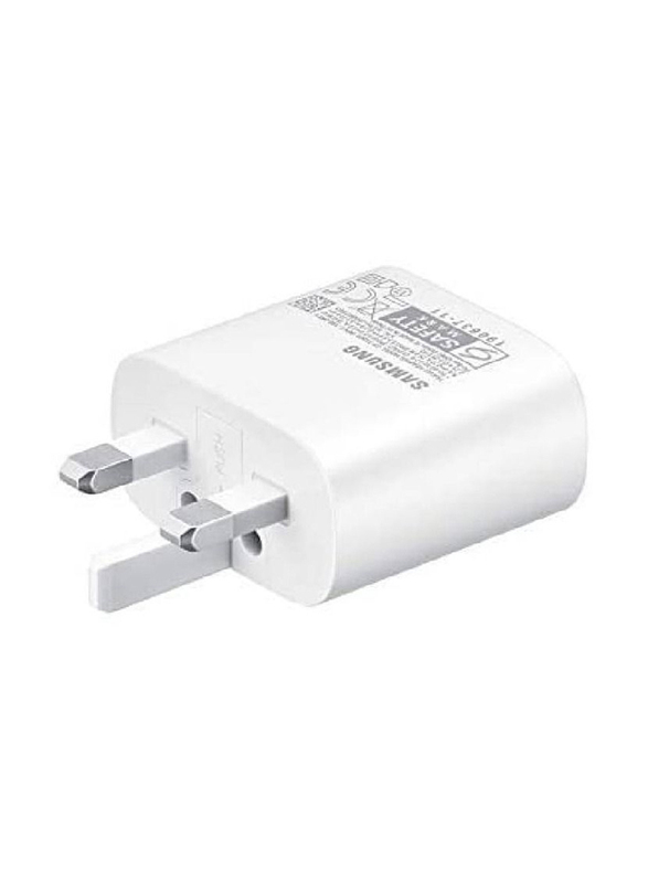 3-Pin Super Fast Charging Wall Charger for Samsung, 25W, White