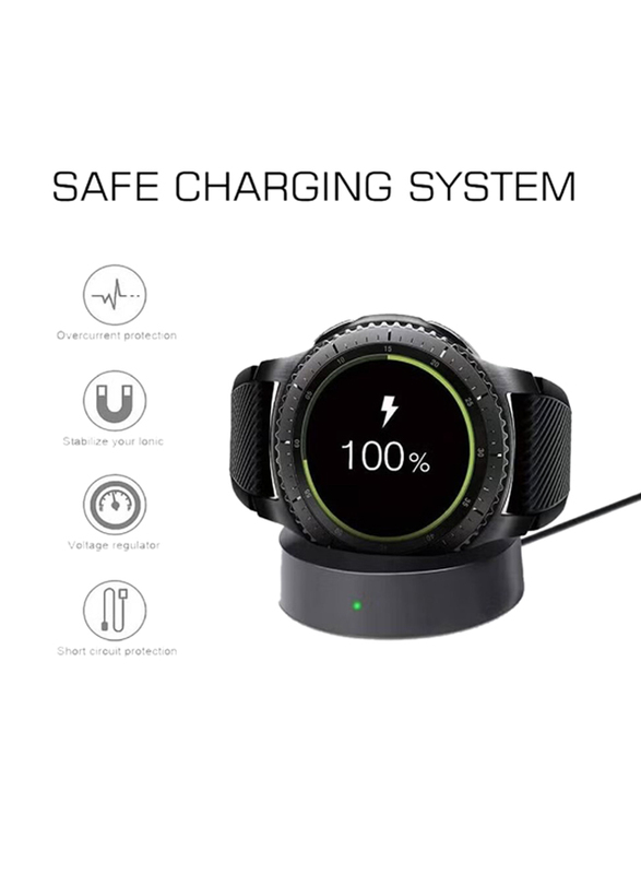 Magnetic Wireless Power Charging Dock Station for Samsung Watch Gear S4, Black