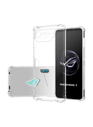 Zoomee Asus ROG Phone 7/ROG Phone 7 Ultimate Slim Flexible Protective Soft Silicone Mobile Phone Case Cover with Screen Protector, 2 Piece, Clear