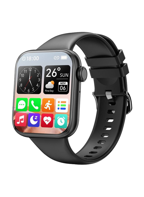 1.85-inch Full-Touch Bluetooth Calling Smartwatch, Ip67 Waterproof, Activity Tracker, Pedometer, Sleep Monitor, Black