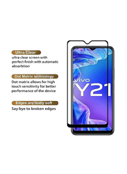 Vivo Y21 Tempered Glass Screen Protector, Black/Clear