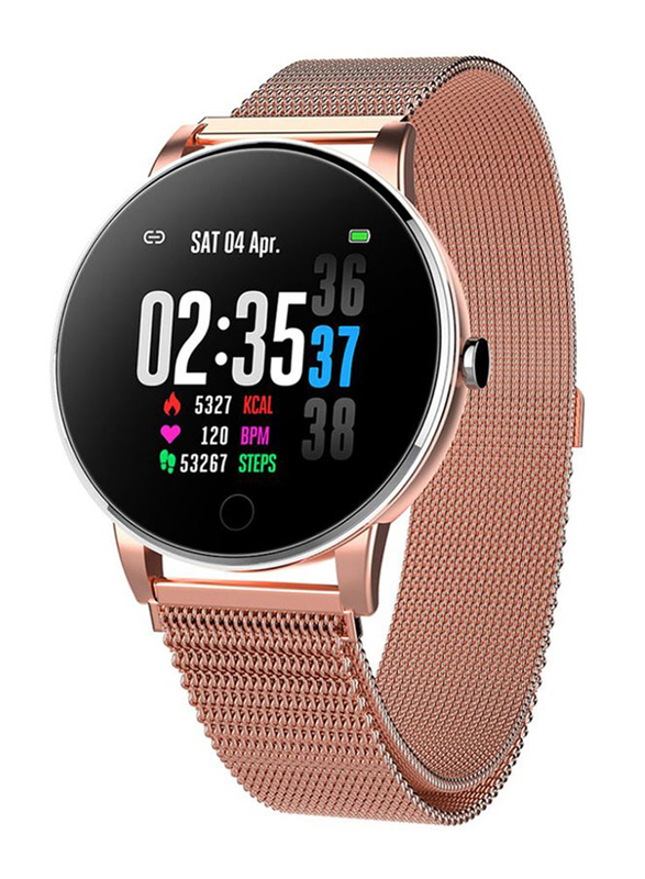 Heart Rate Detection & Waterproof Smartwatch, Rose Gold/Black